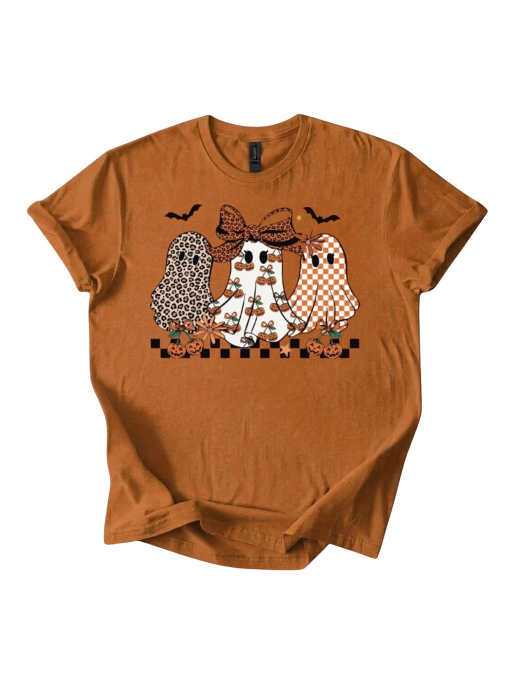 Gildan Halloween Ghosts Graphic Tee - Orange